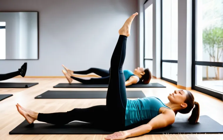 필라테스 강사와 인체 해부학 - **Prompt Title: The Anatomist's Insight in Pilates Practice**
    "A highly skilled female Pilates i...